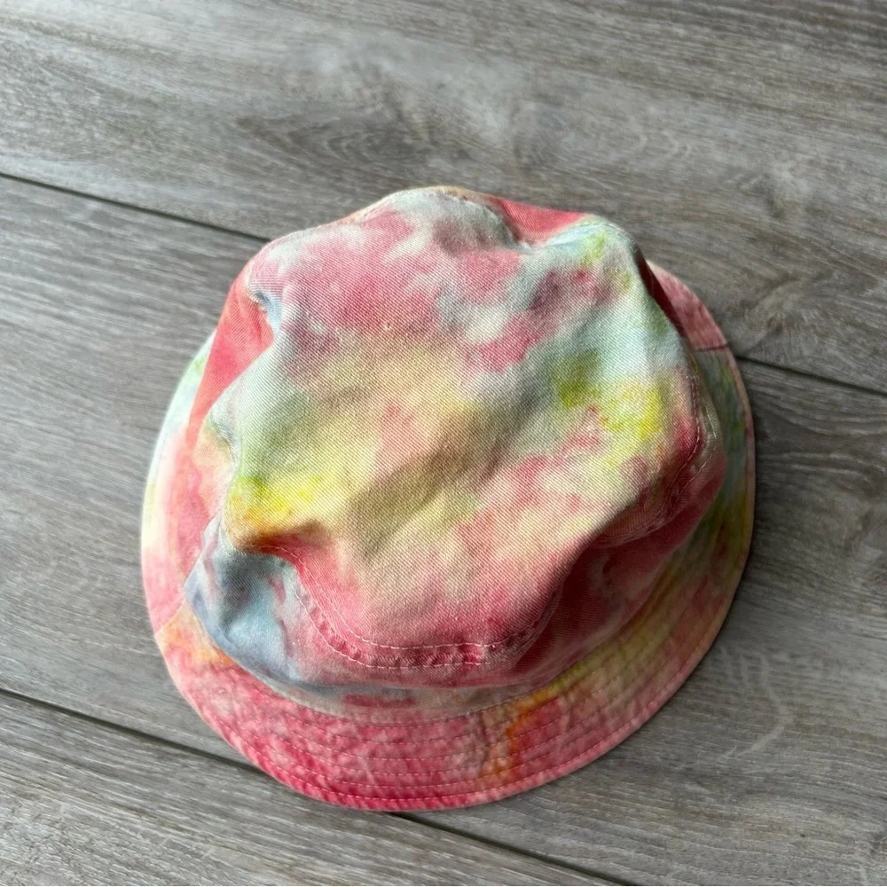 By Samii  Ryan Blue Pink Yellow Tie Dye Bucket Hat - Picture 5 of 14